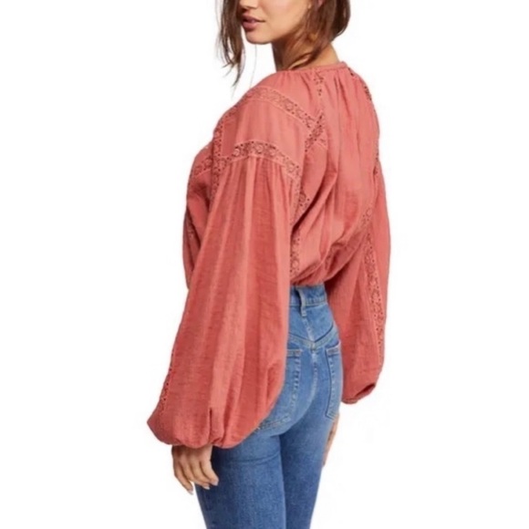 Free People S Maria Maria Lace Blouse Embroidered Athena OB931446 Long Sleeve - Picture 2 of 11
